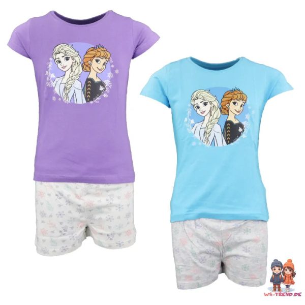 Disney Die Eiskönigin Elsa Anna Kinder kurzarm Schlafanzug Pyjama Online-Schn?ppchen
